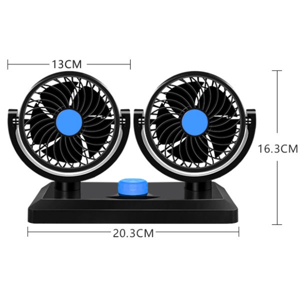 Ventilatore Portatile Per Auto 12V – Silenzioso E Regolabile, Raffreddatore Per Auto, Camper O Ufficio