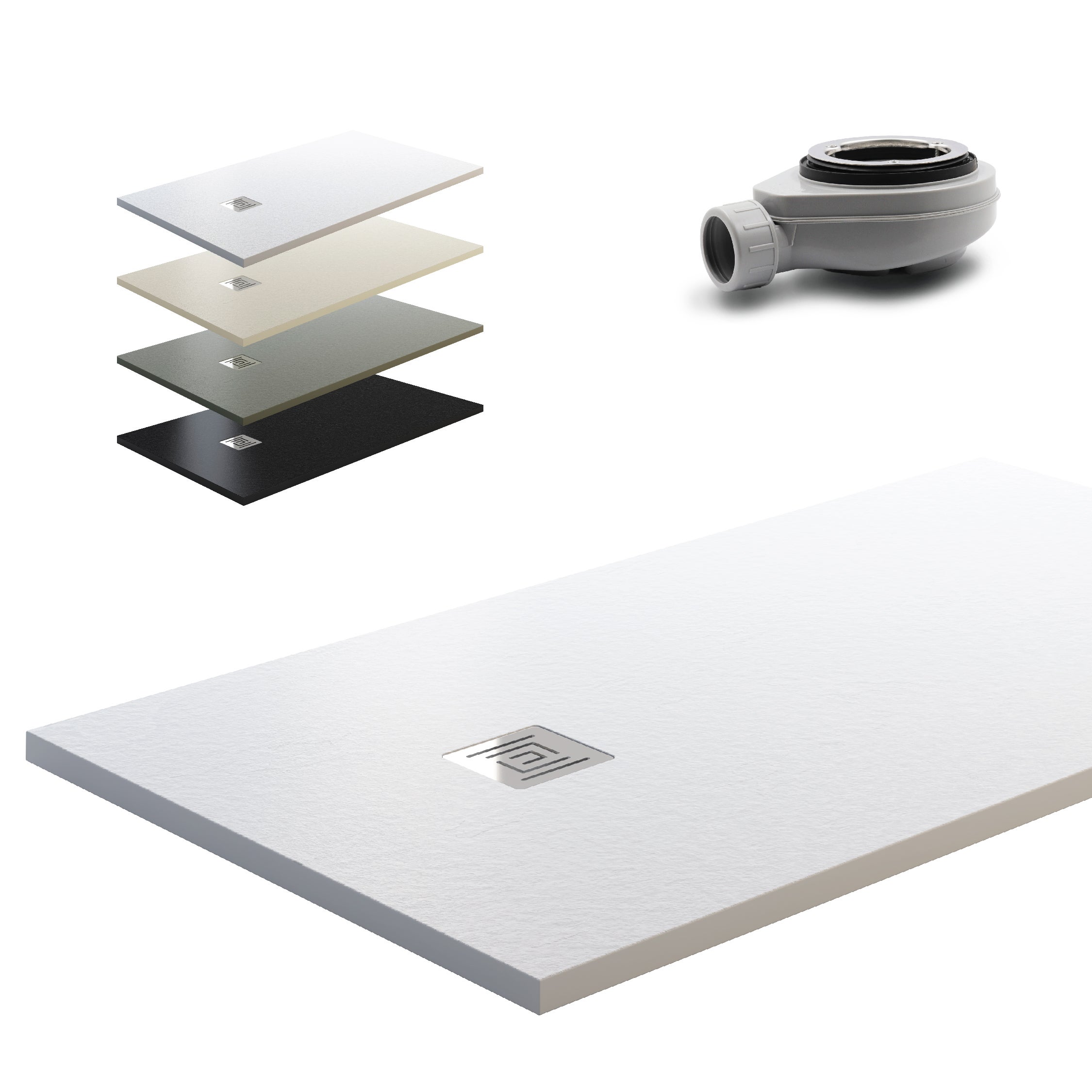 Plato de ducha textura pizarra c3 ardesia 190x90 blanco