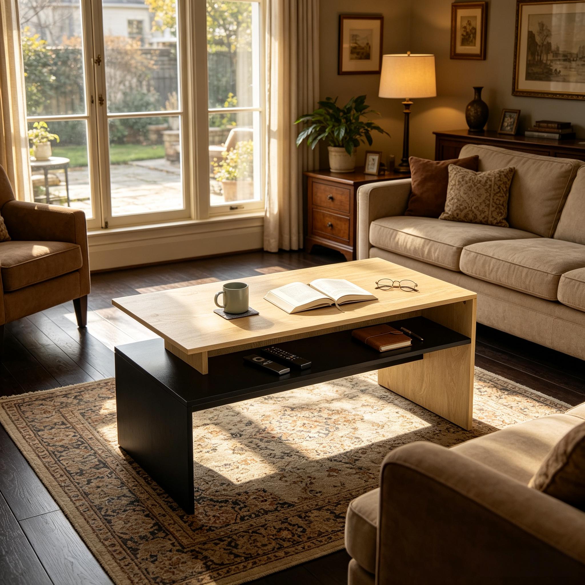 Table basse moderne avec étagère de rangement | Leroy Merlin