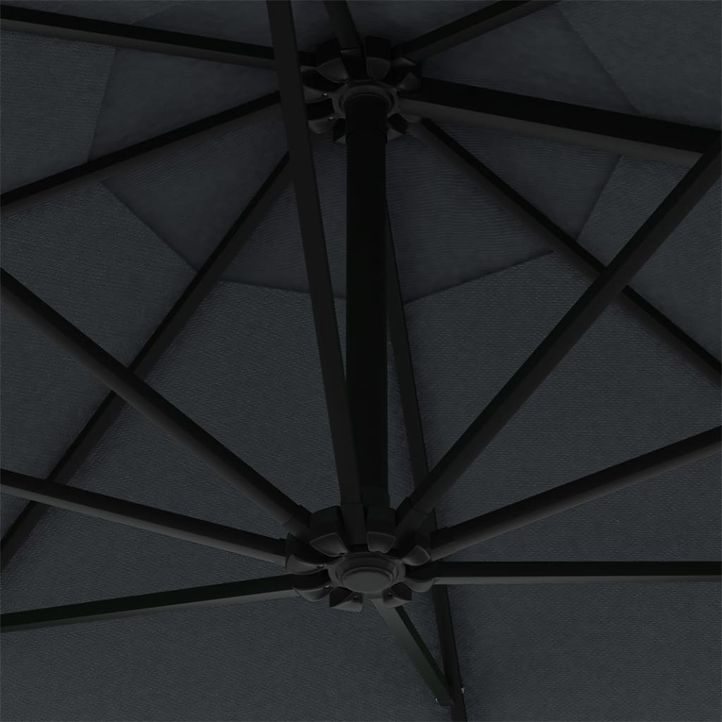 Maison Exclusive - Parasol mural avec mât métallique 300 cm Anthracite - 7