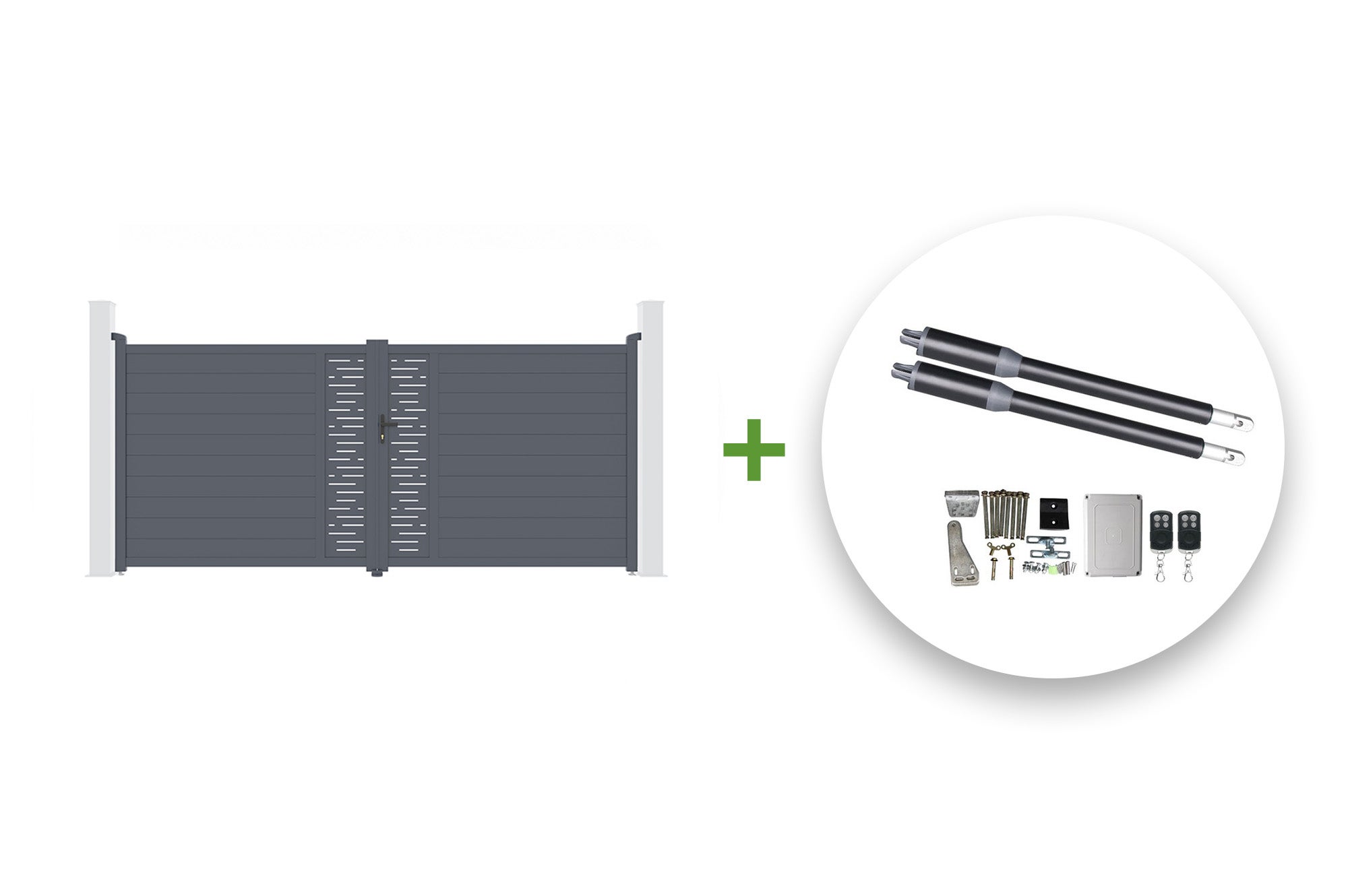 Portón eléctrico abatible ARLBERG 400B180 + motor RANGER B150