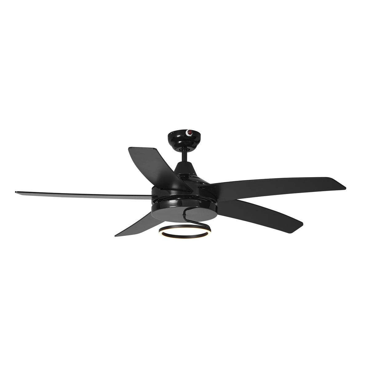 Qazqa nowoczesny wentylator sufitowy - Cool Anello - czarny, okrągły, led zintegrowana 18w zestawie, 3000k, ciepła biel, z