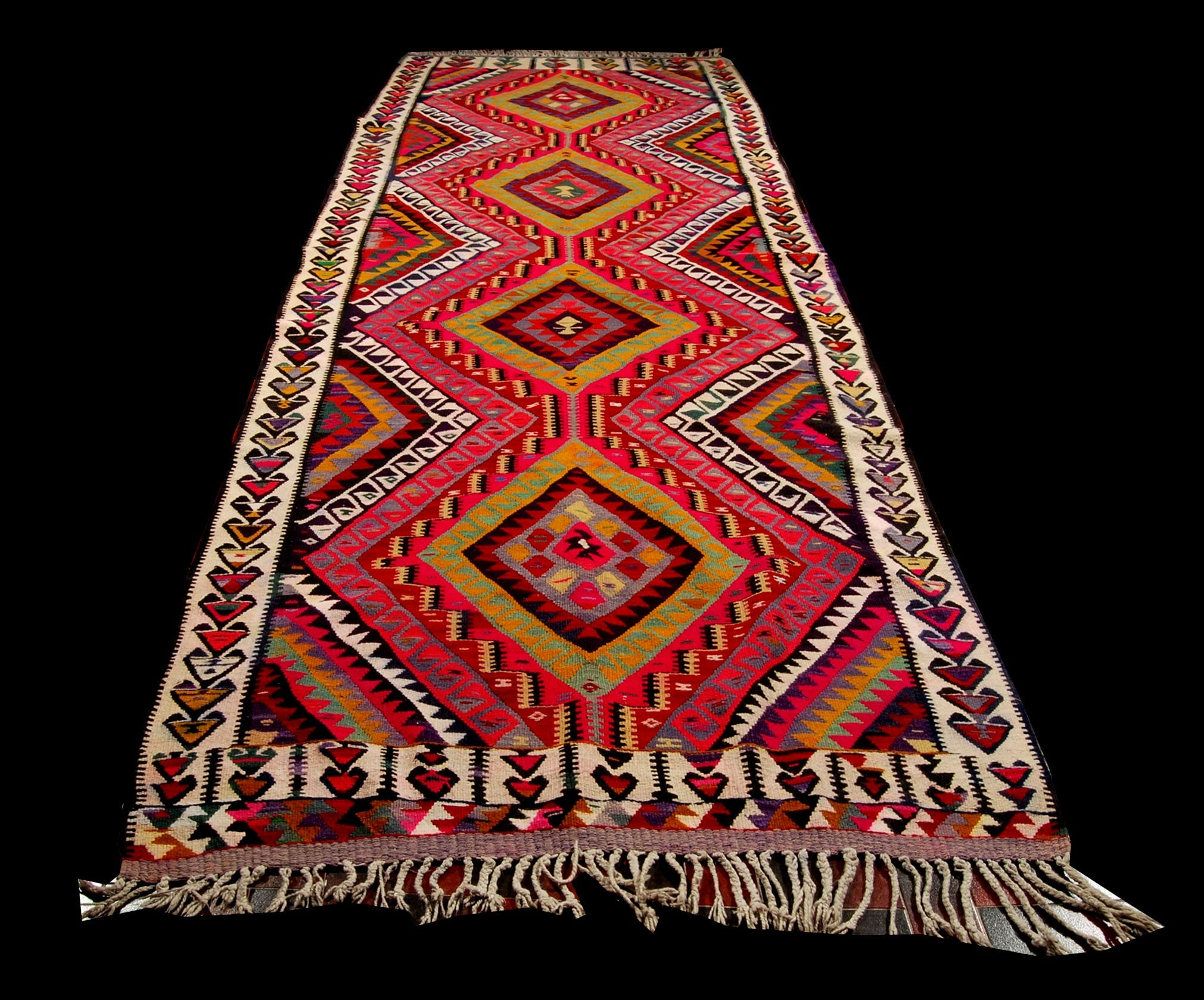 Oryginalny ręcznie tkany orientalny dywan o wymiarach 400x148 cm z certyfikatem autentyczności