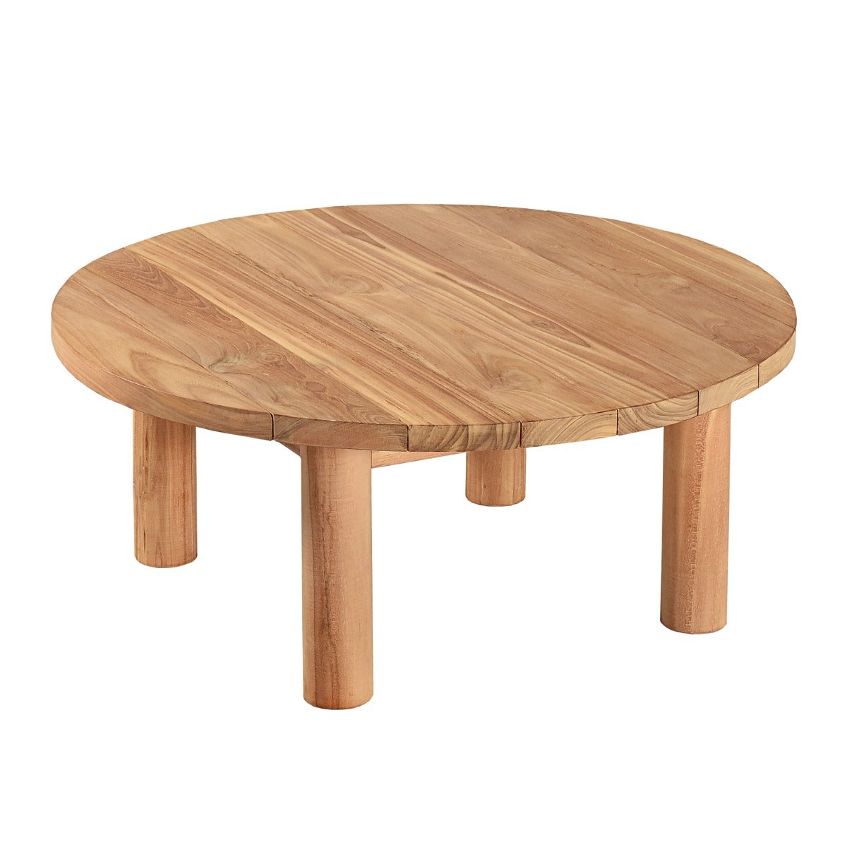 Table basse de jardin rond en Teck Marron - 2