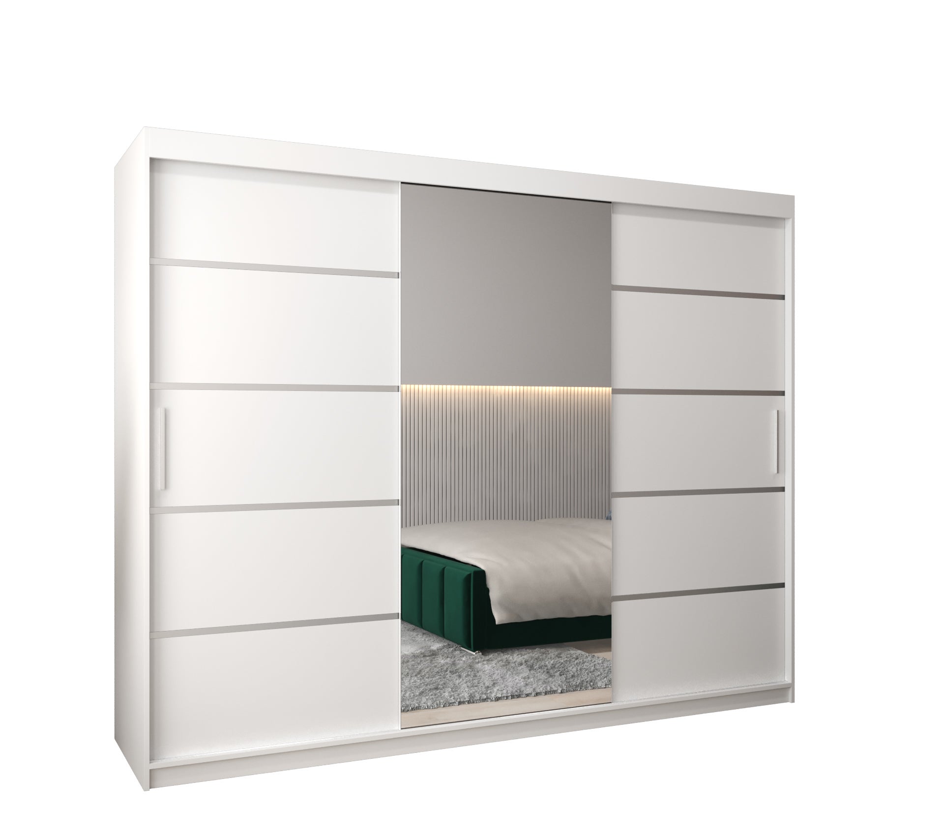 Szafa przesuwna garderoba Verona 2 250 x 62 x 200 cm Biały - Abiks Meble
