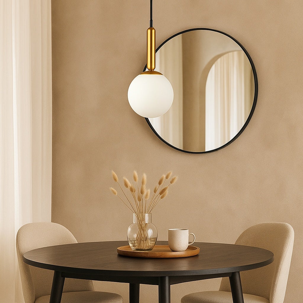 Lampa wisząca żyrandol Bali E27 100 cm IP20 złota klosz prosty MasterLED - 2