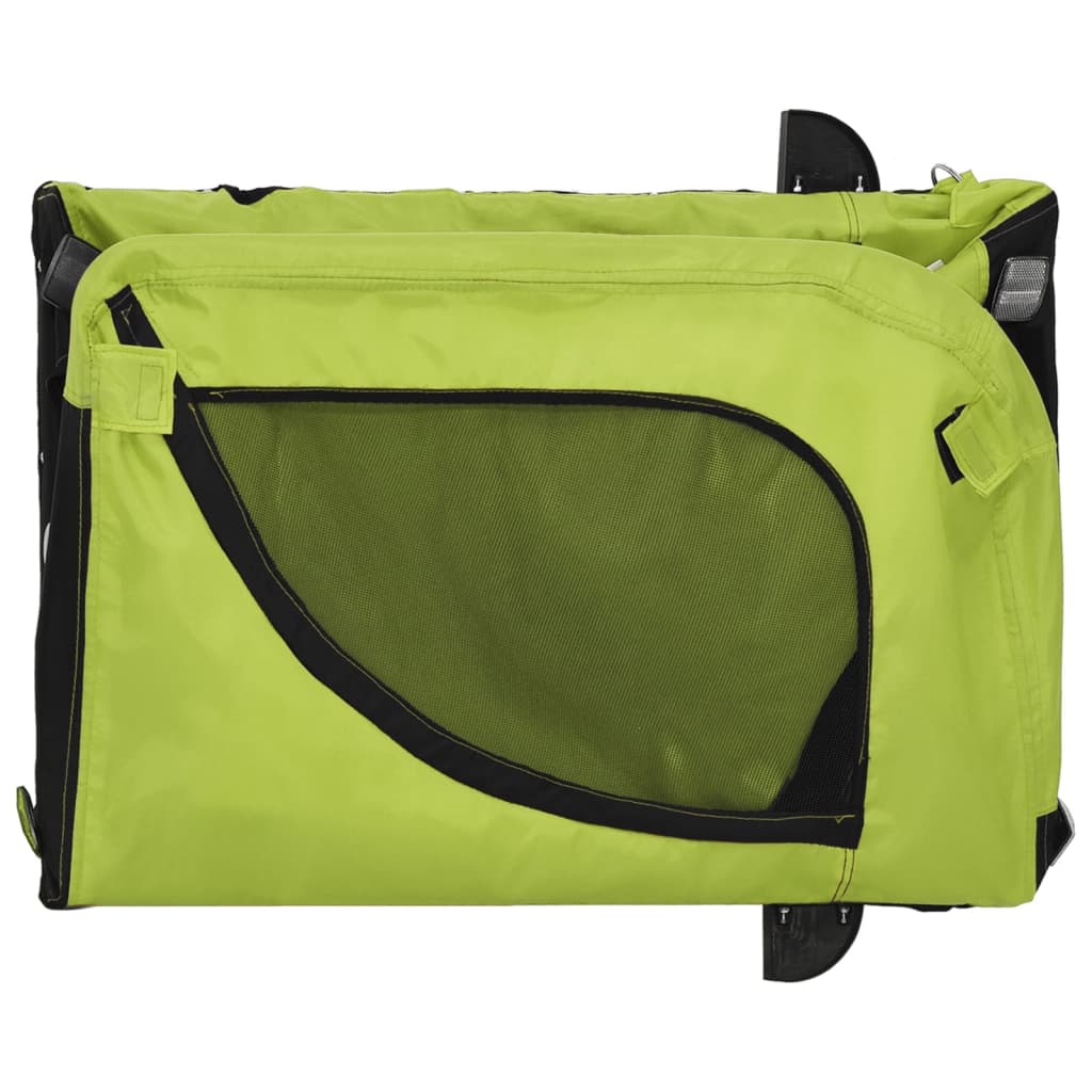 vidaXL Remorque de vélo pour animaux de compagnie vert et noir - 7