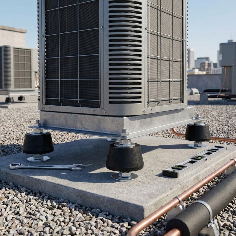 Lot de 4 Bloc d'amortissement avec écrous et rondelles pour climatisation - 4