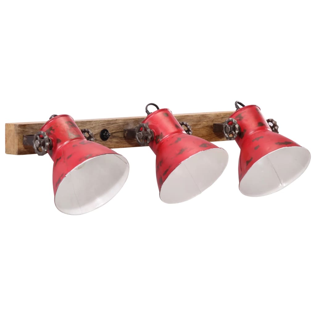 Lámpara de pared rojo desgastado 25 w e27 65x25 cm cfw84867