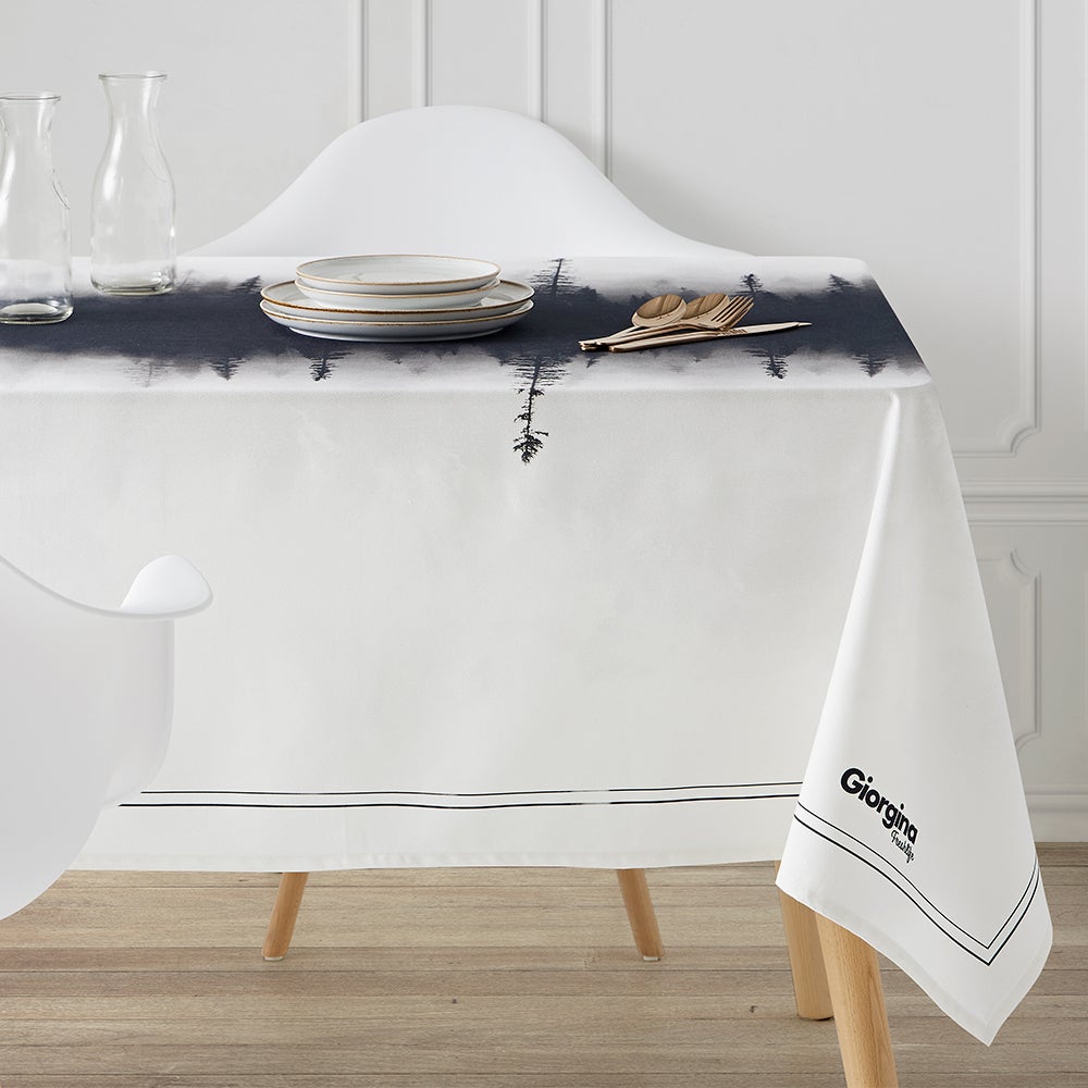 Mantel antimanchas para mesa rectangular, 100% algodón, mantel picnic - 150x220cm - dark forest