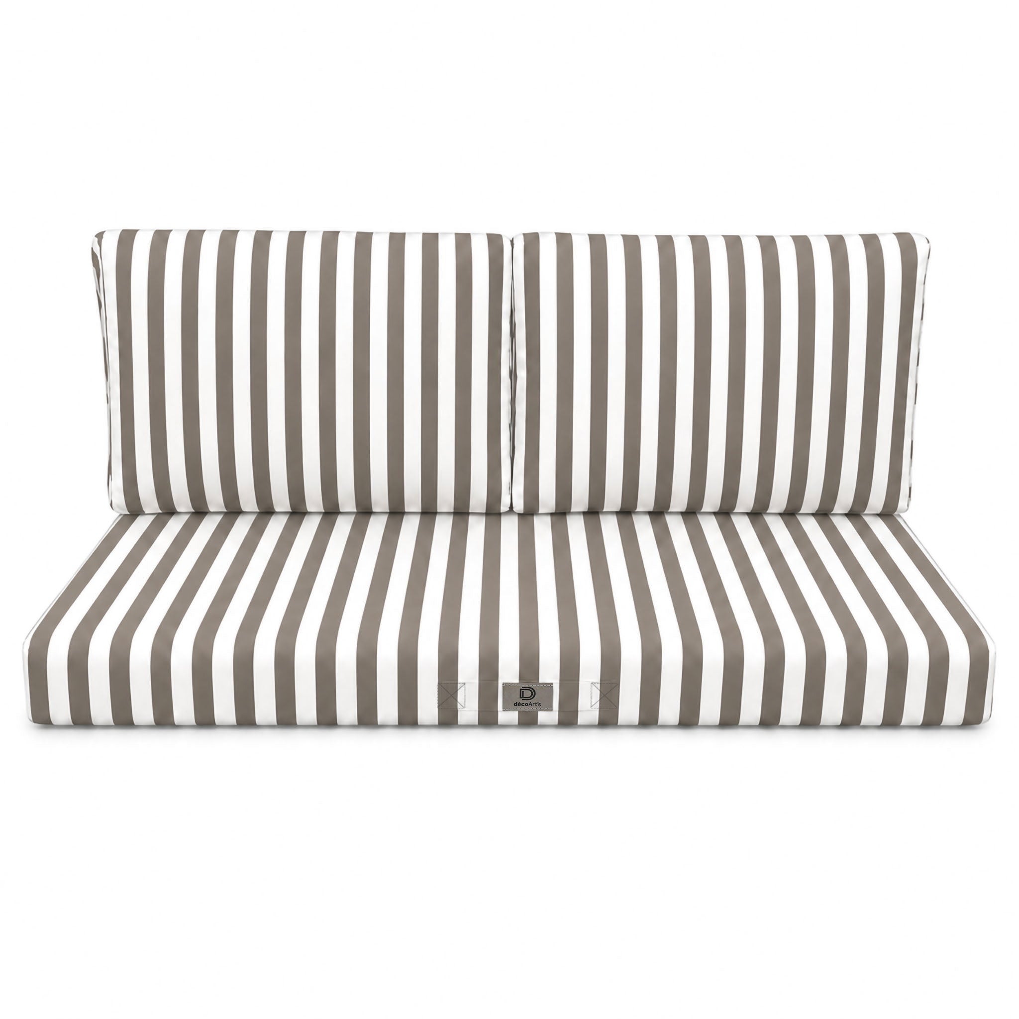 Coussins pour salon de jardin déhoussable 100x50cm Rayure beige - 3