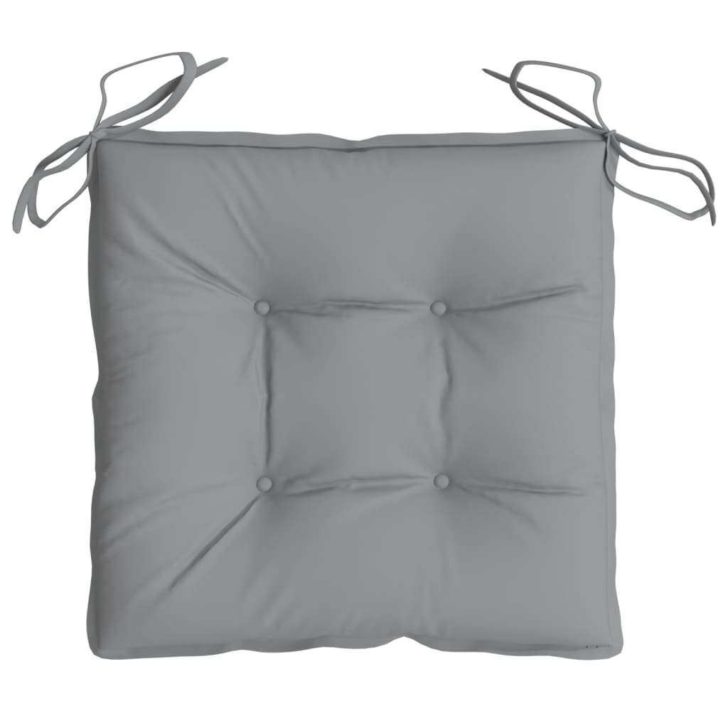 Juego de 4 cojines para silla gris 50x50x7 cm tela oxford - 6