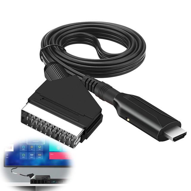 Câble péritel vers HDMI : convertisseur péritel tout en un vers HDMI, adaptateur péritel vers HDMI avec câble HDMI et câble péritel Full HD 1080P/720P