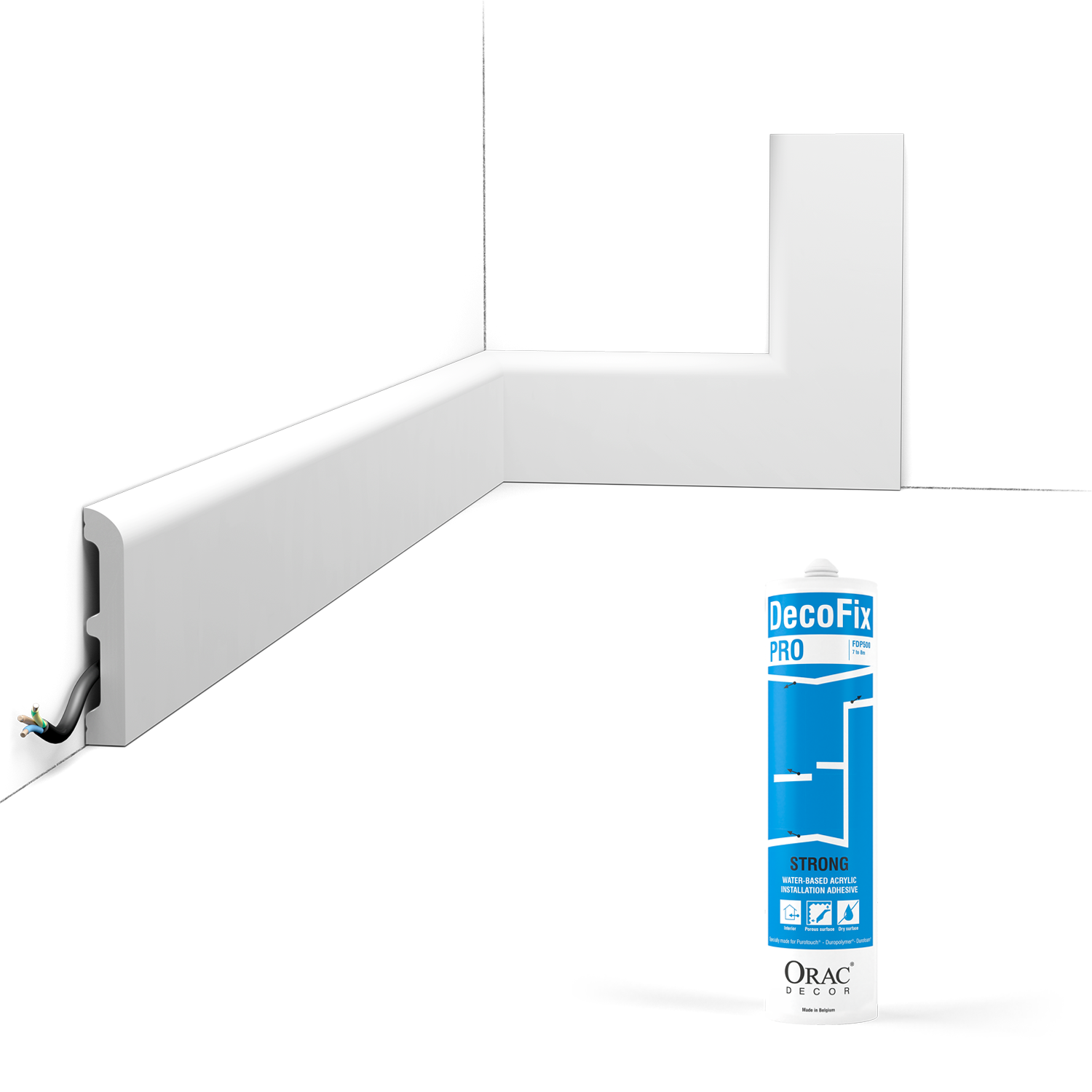 SX187F Flexible Plinthe Orac Decor - 7,5x1,2x200cm (h x p x L) - plinthe décorative polymère