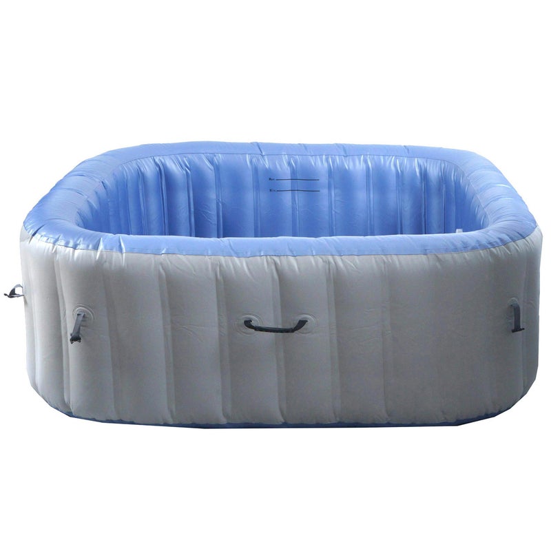 Wir HWC-N97, wymienny basen 6-osobowy, wewnętrzny/zewnętrzny nadmuchiwany laminowany PVC, kwadratowy 198 cm, szaro-niebieski