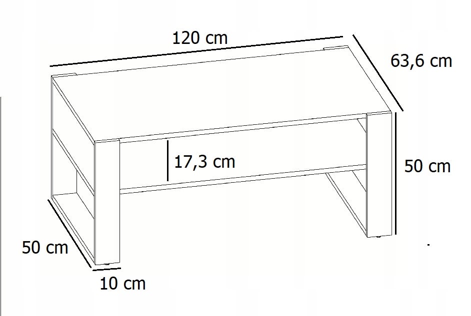 Ława stolik kawowy KAJA 120cm dąb artisan-biały loft retro PER