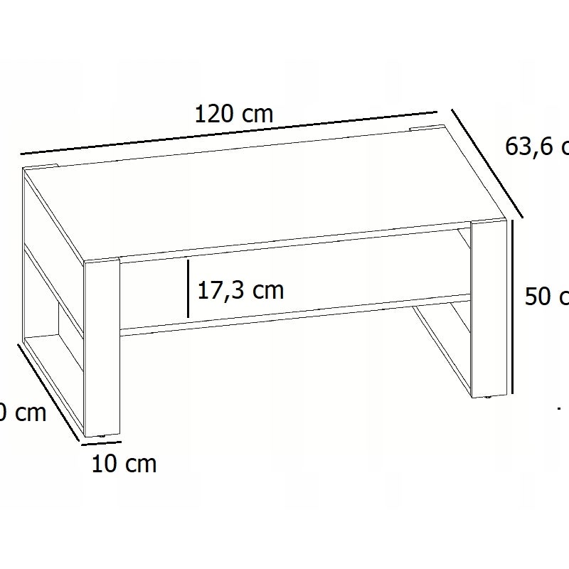 Ława stolik kawowy KAJA 120cm dąb artisan-biały loft retro PER