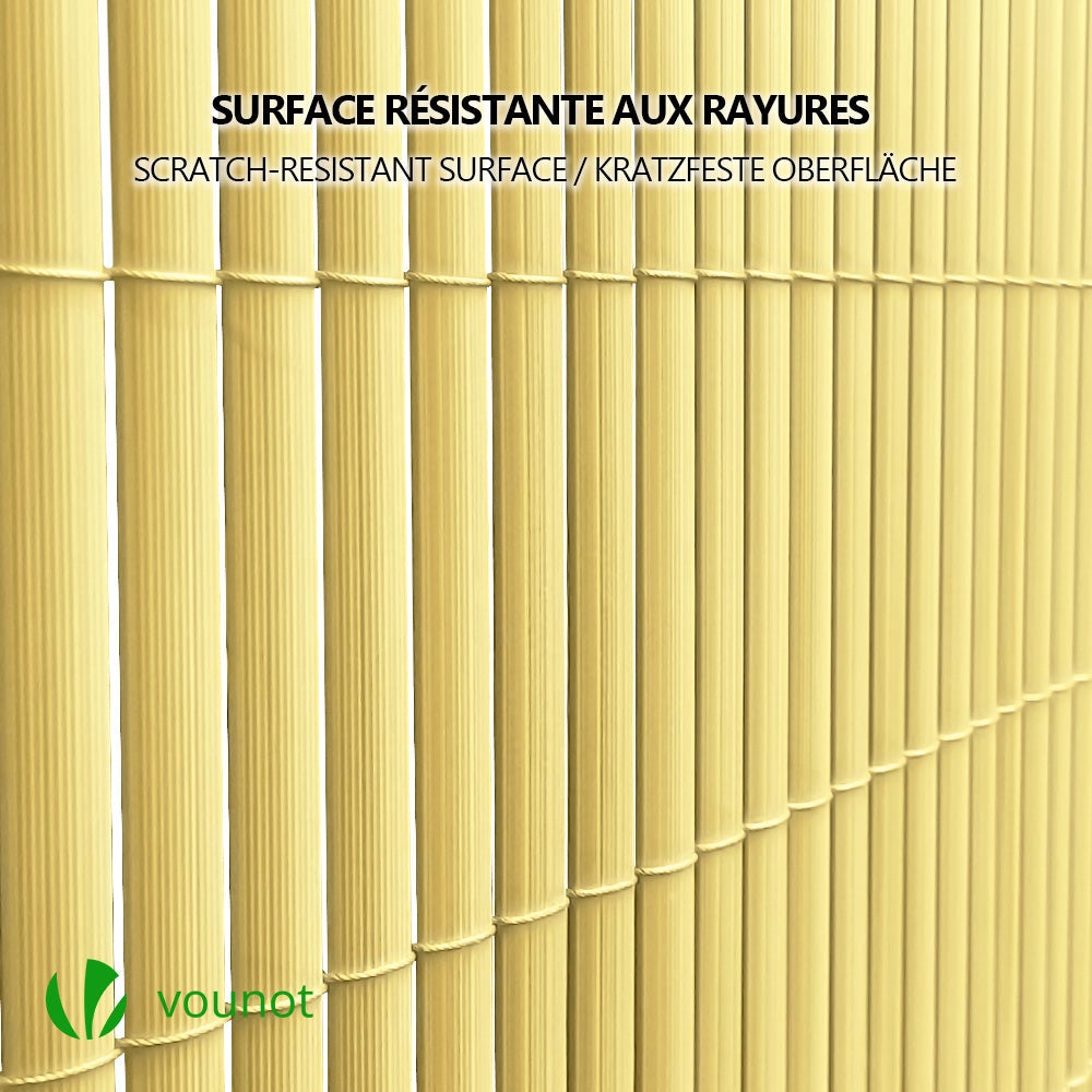 Canisse PVC brise vue ultra renforce avec attaches de fixation 80x500cm beige VOUNOT® - 3