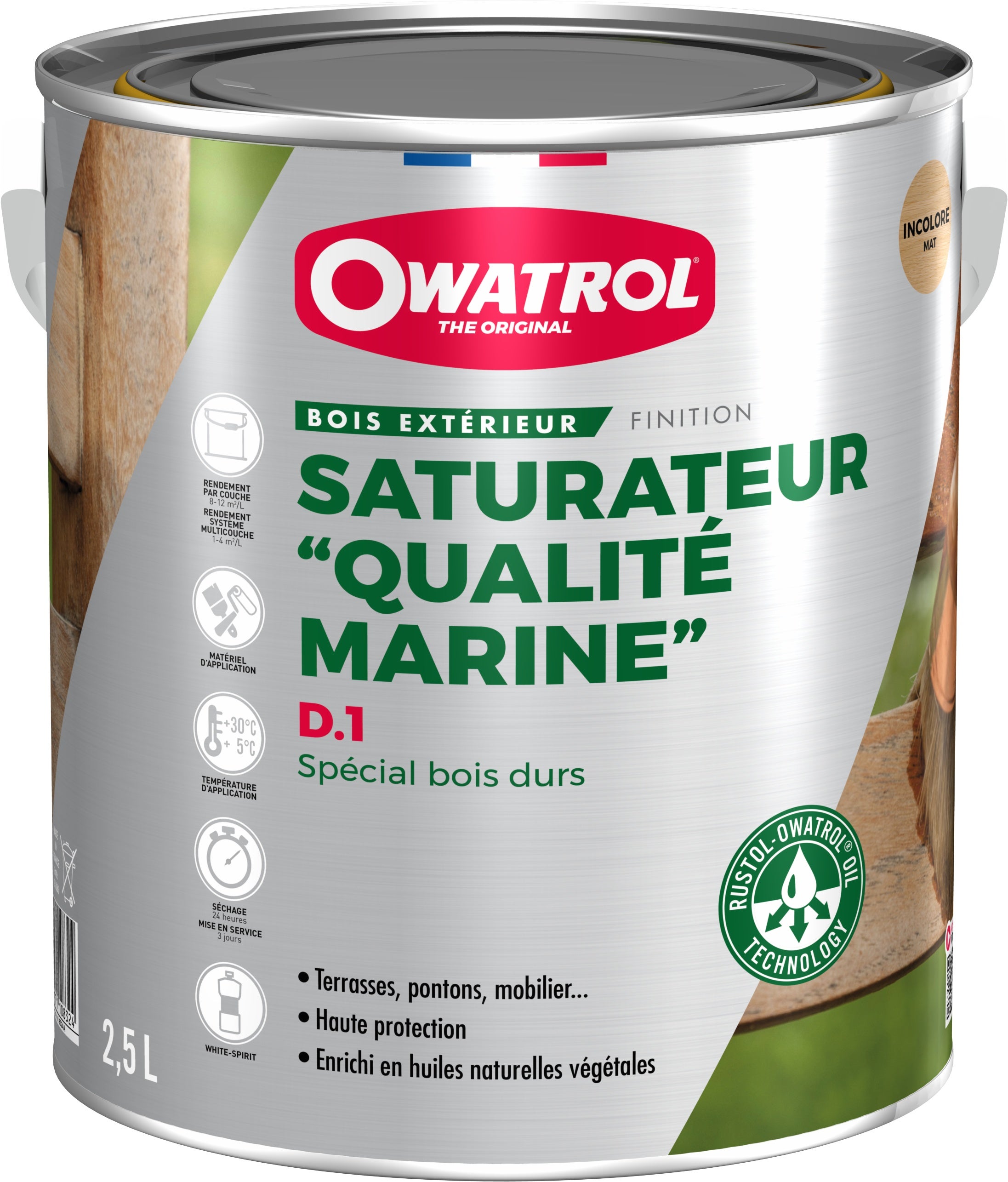 Olej do drewna Owatrol D1 PRO Olej Nasycający Drewno z Ochroną UV Orzech 2.5L