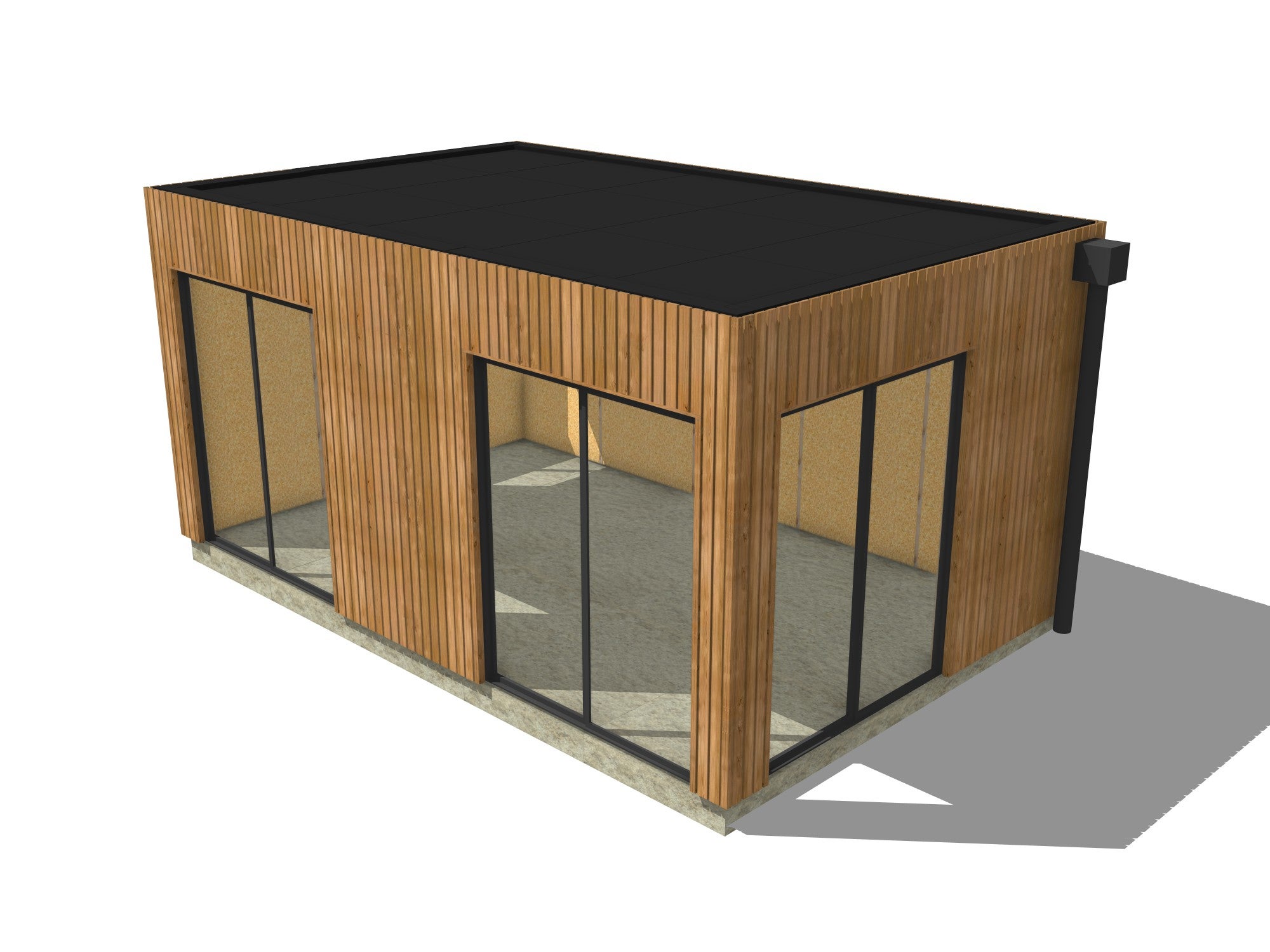 Extension maison en bois en bois 5,5 x 3,5 x 2,7 m - 2