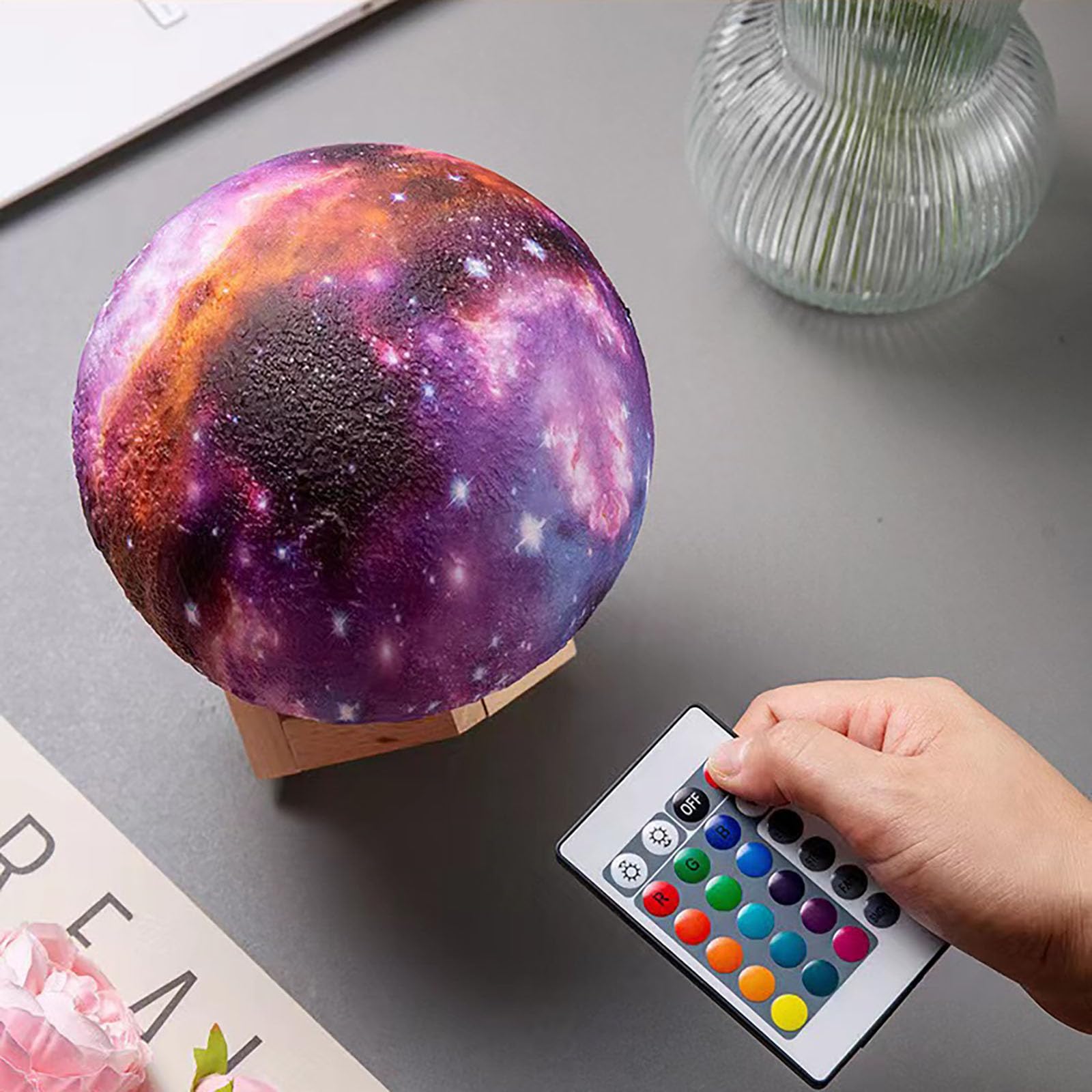 Lampe Lune 3D 15 Cm - Veilleuse LED Tactile 16 Couleurs - Enfant - Neuve