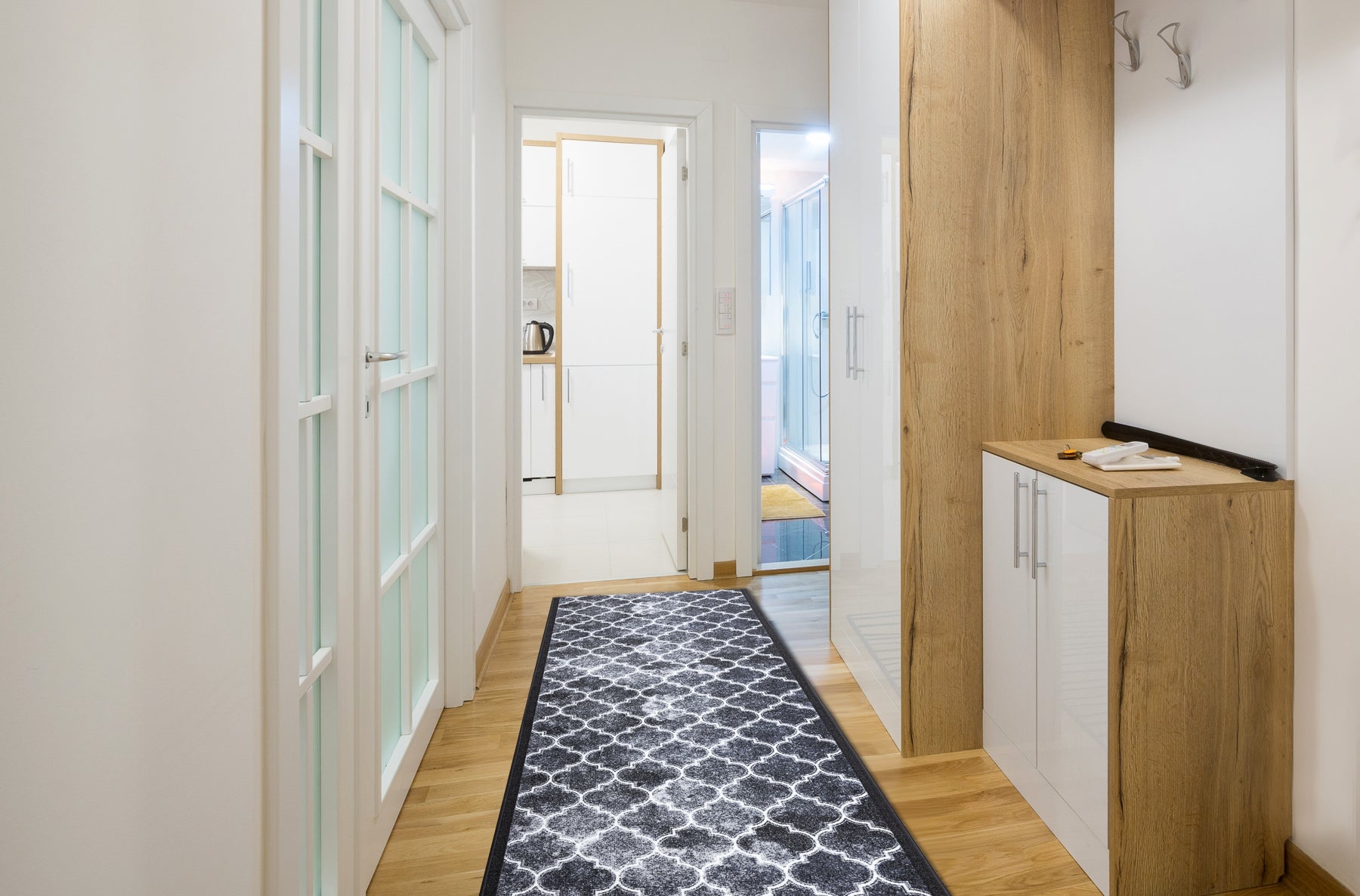 TAPIS DE COULOIR antidérapant CLOVER gris 80 cm 80x460 cm - 3