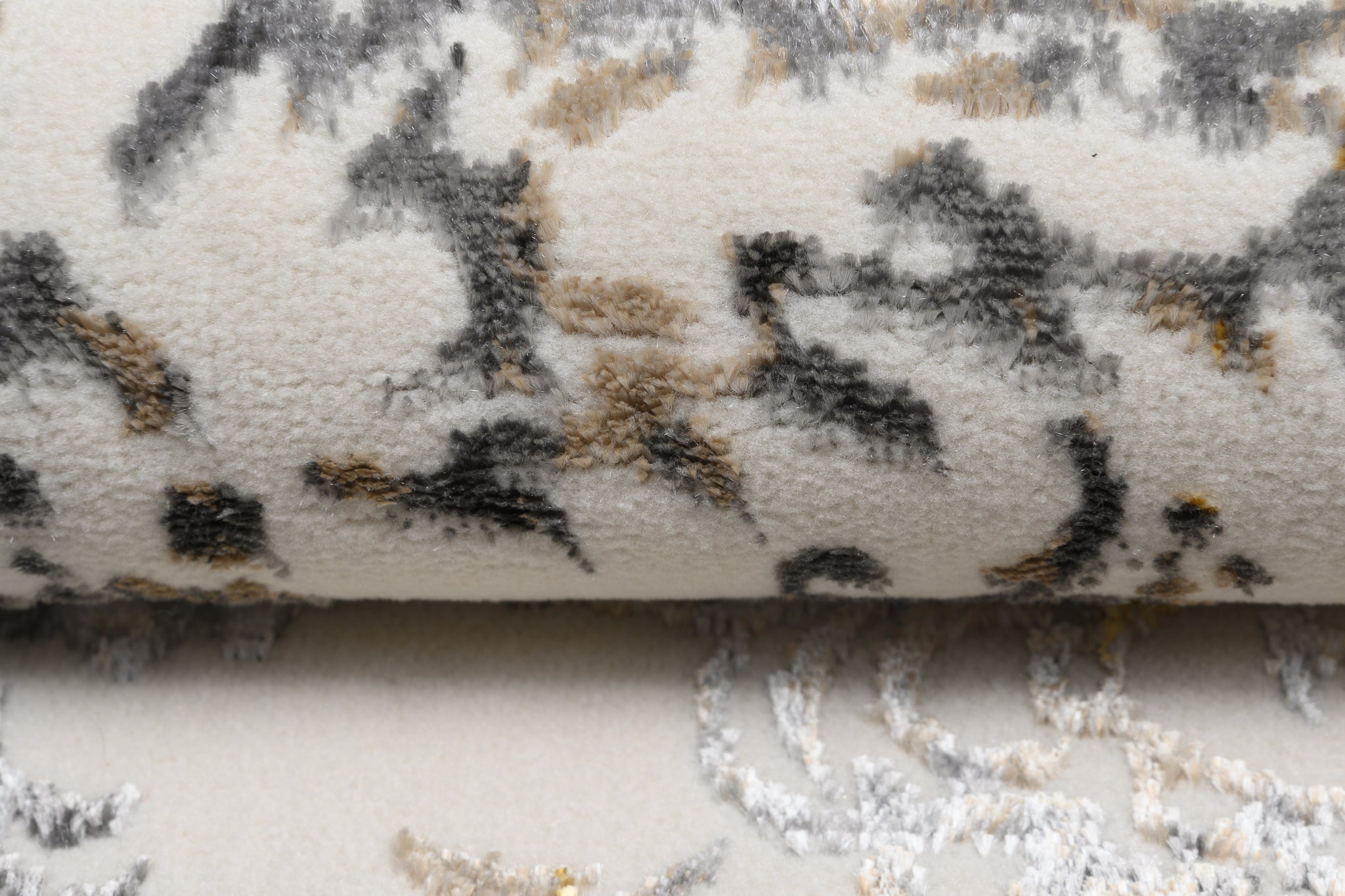 TAPISO Golden Tapis de Salon Moderne Vintage Crème Or Gris Beige Motif Ornamental Floral Bordure Doux Poil Court 80 x 150 cm - 4