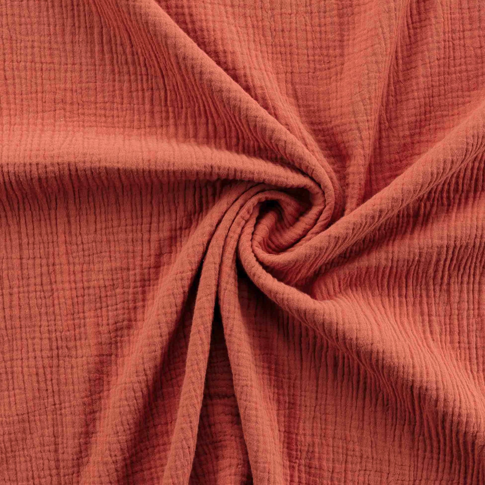 Parure de lit en gaze de coton ANGELIA - Terracotta - 240x220 cm - Gaze de coton/Coton - 2