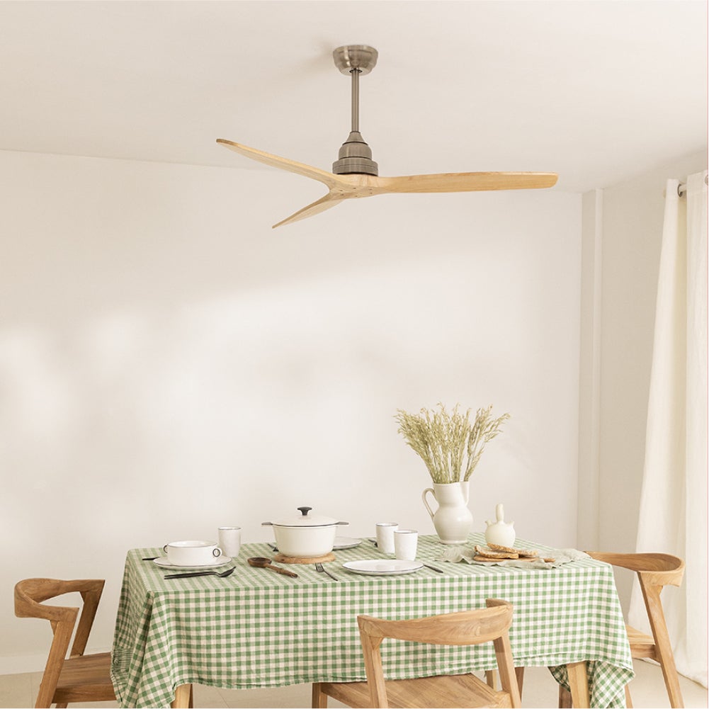WIND WOOD - Wentylator sufitowy 75W cichy Ø132 cm 100% drewna