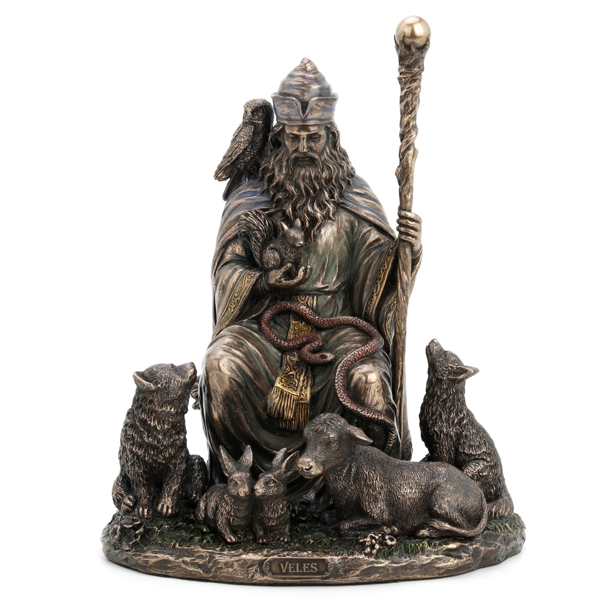 By sigris - figura veles dios esclavo dorado de resina | figura de persona figuras de resina para jardin figura resina decoración 21x13x17cm
