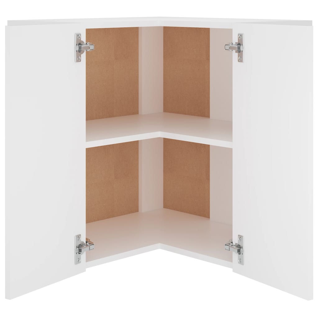 Meuble d'angle suspendu Blanc 57 x 57 x 60 cm Bois d'ingénierie - 5