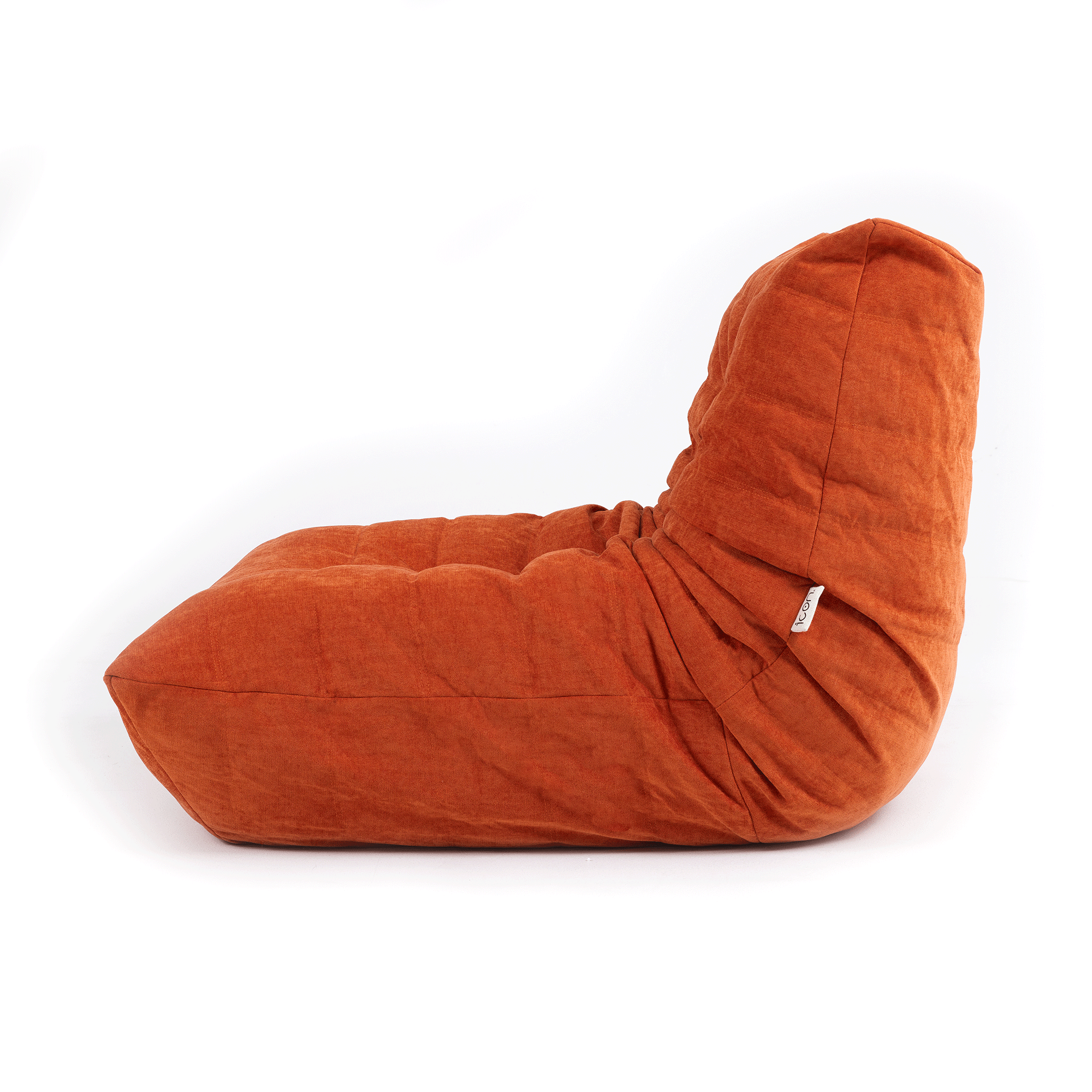 Pouf chauffeuse Icon en tissu chenille garni de mousse extensible orange Oeko-Tex® - 4