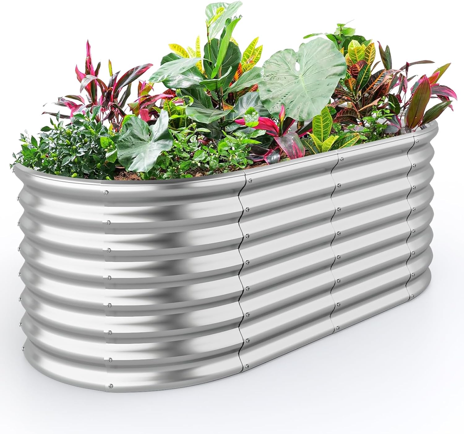 Metalowa Donica, Odporna na Rdzę Skrzynka na Rośliny z Otwartą Podstawą, Zewnętrzne Łóżko Ogrodowe na Kwiaty, Trawę, Warzywa, Ogród Warzywny