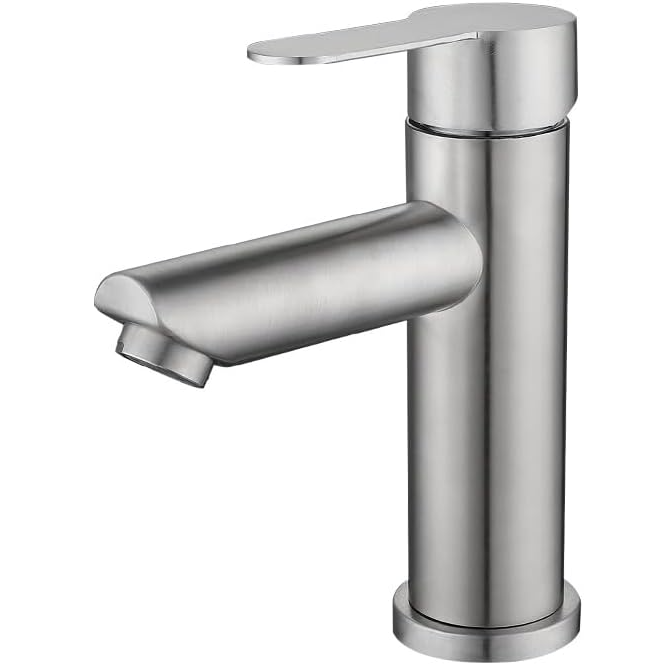 Bateria łazienkowa - do wody ciepłej i zimnej, z elastycznym wężem 60 cm - przeznaczona do łazienek, umywalek itp. - 1 szt., szara