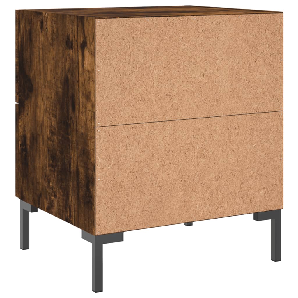 Maison Exclusive - Tables de chevet 2pcs chêne fumé 40x35x47,5cm bois d’ingénierie - 9