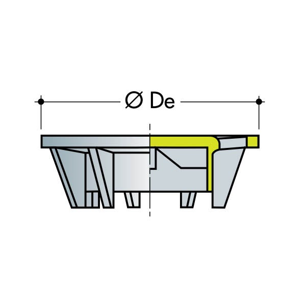 NICOLL Siphon cour 20x20 sorties 63/75 gris foncé - 2