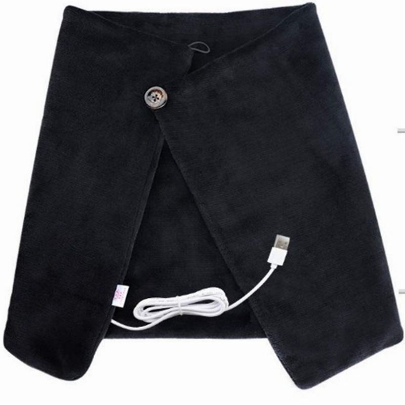 Unisex elektryczny podgrzewany szal z oddychającą wkładką i USB, łagodzący ból ramion i kolan, czarny.