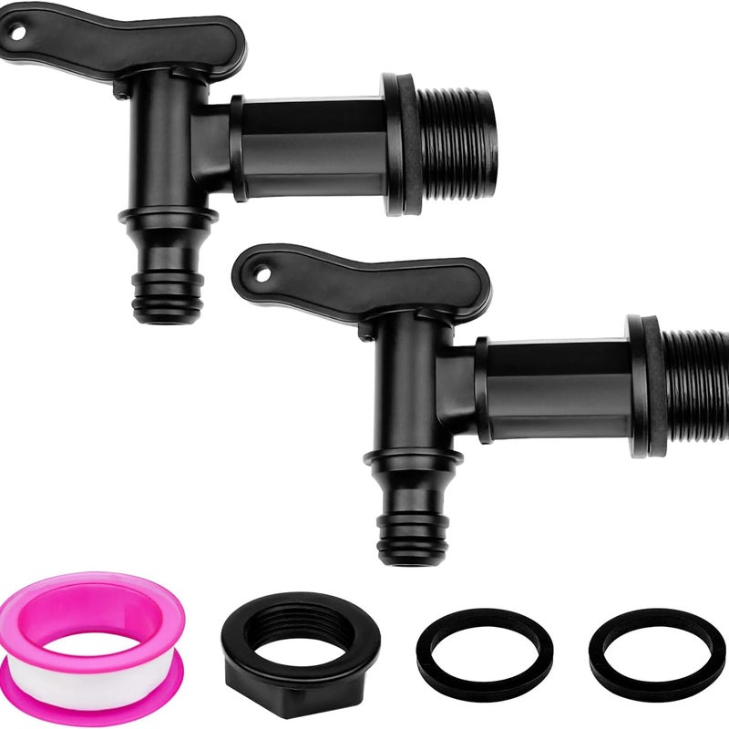 Kran do zbiornika zewnętrznego, kran z plastikowym pojemnikiem, kran do zbiornika 3/4", zawór adapterowy, przelew, zestaw adapterów do zbiornika,