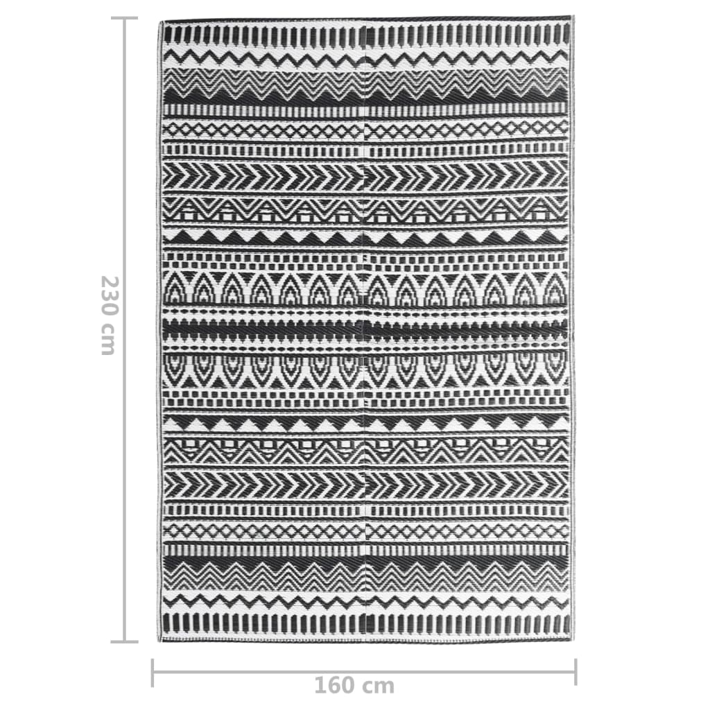 Tapis d'extérieur ARAKIL Noir 160x230 cm PP vidaXL - 7