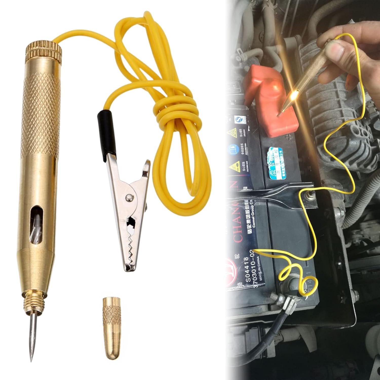 Tester 6 V/12 V/24 V do samochodu, próbnik obwodów, długopis testowy, tester napięcia, tester obwodów, lampka kontrolna elektryczna