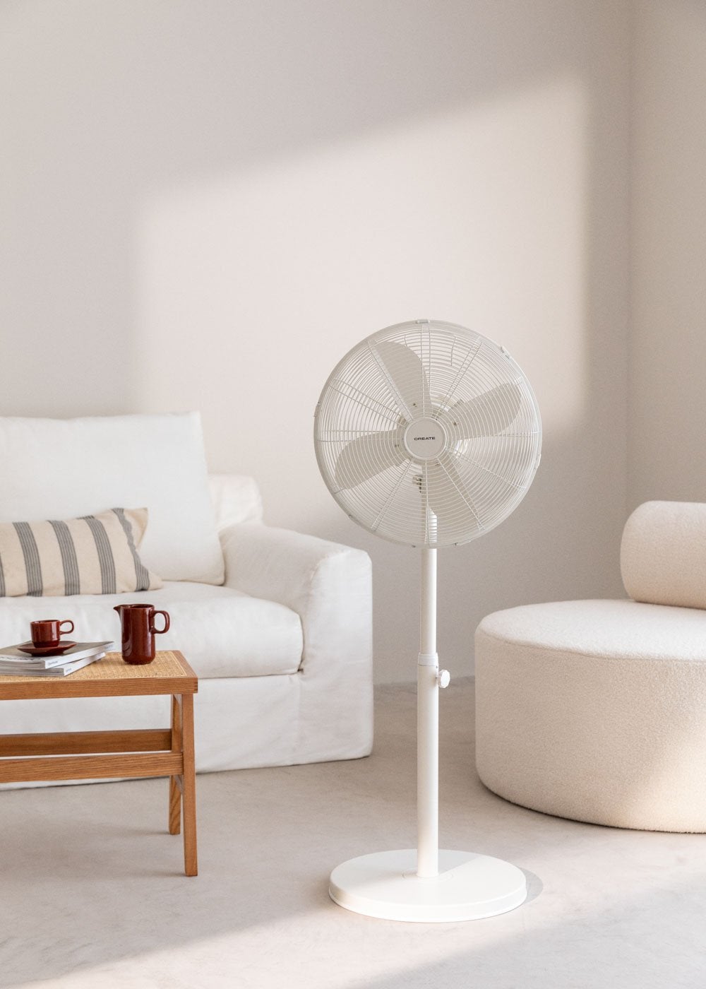 CREATE - AIR STAND EASY - Wentylator stojący oscylacyjny 50&amp;nbsp;W - Blanc cassé
