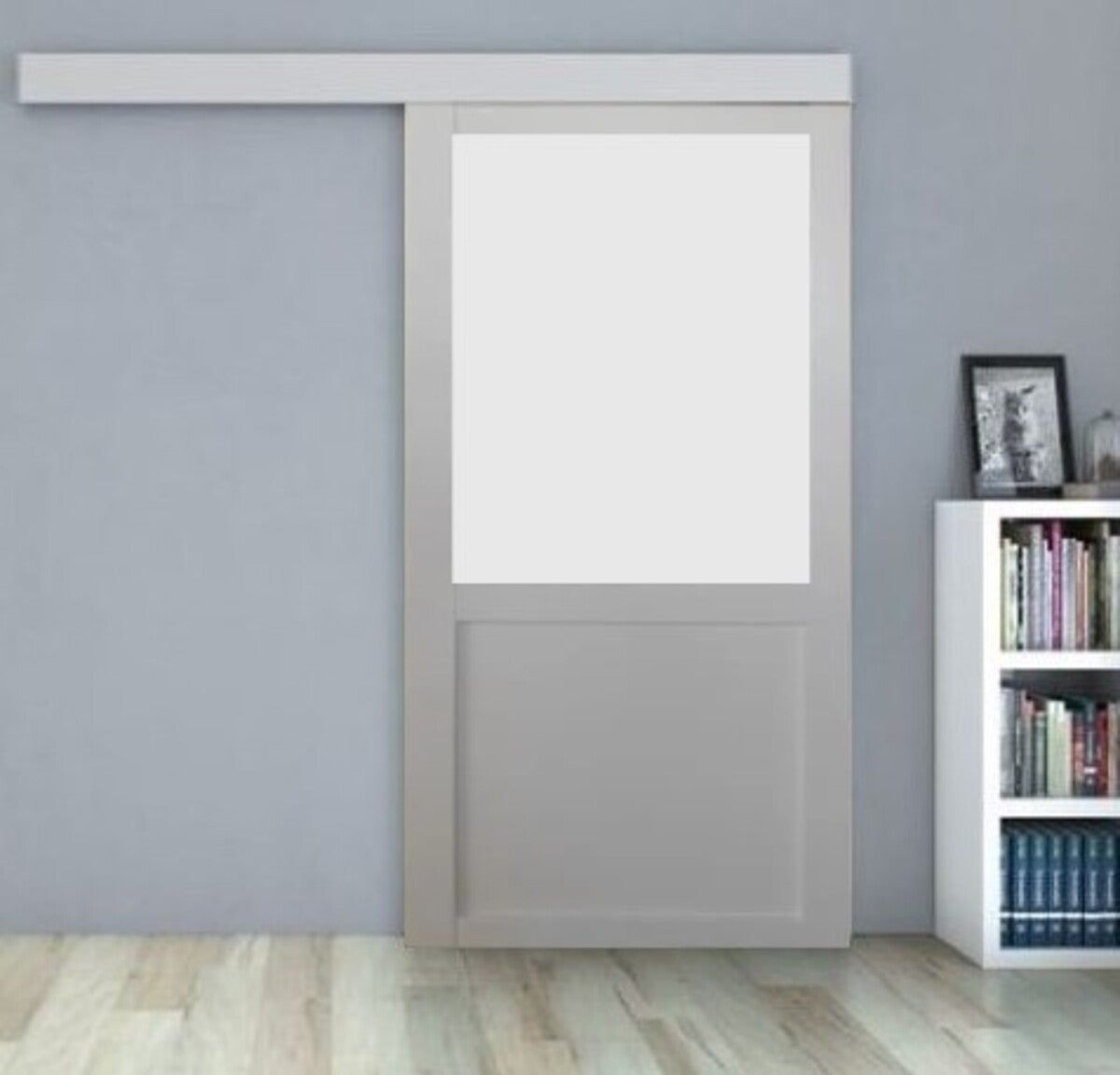 Porte Coulissante Athena Blanc H204 X L73 Cm, Rail Alu Gd Menuiseries - 5