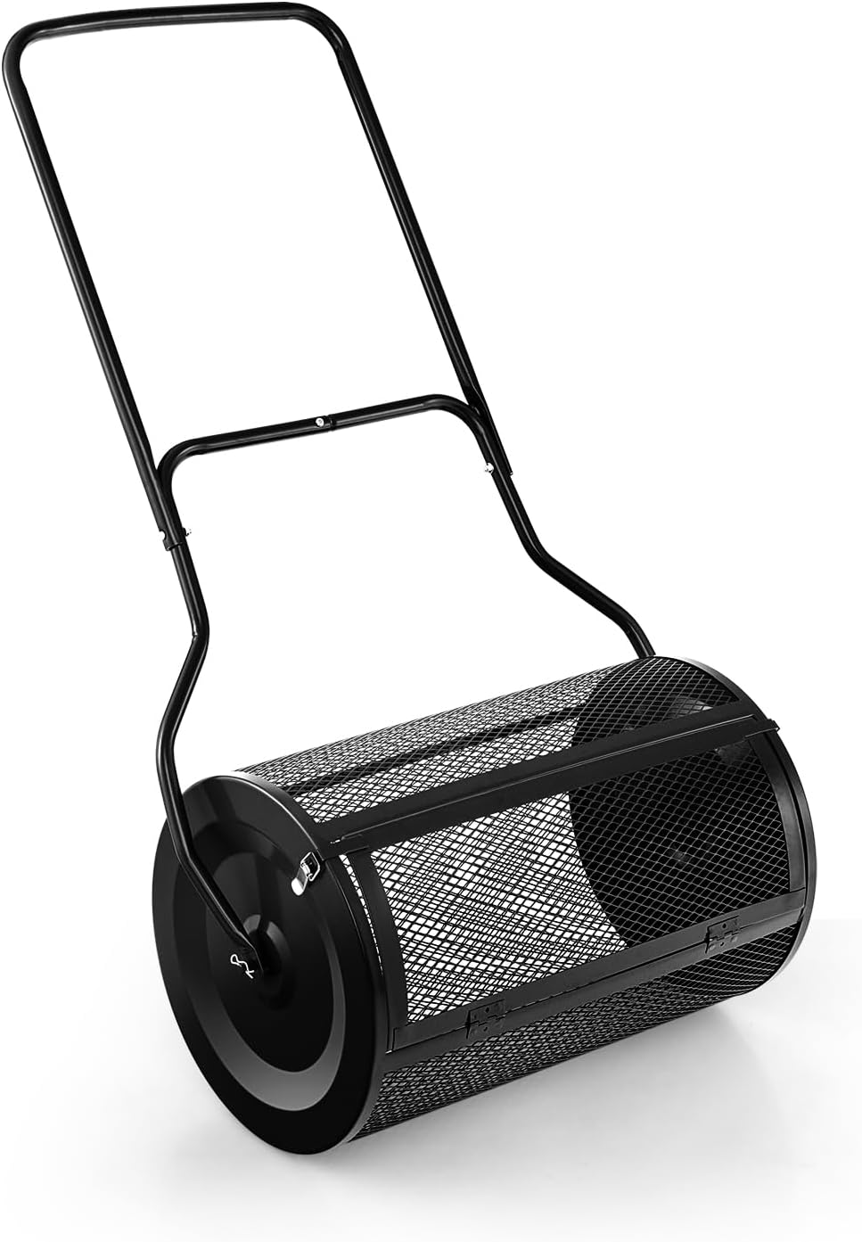 Épandeur à Compost Aufun, Tamis à Terre, épandeur D'engrais 80 Litres Avec Poignee En T Pour Compost Jardin Pelouse 40 X 65 X 110 Cm Noir