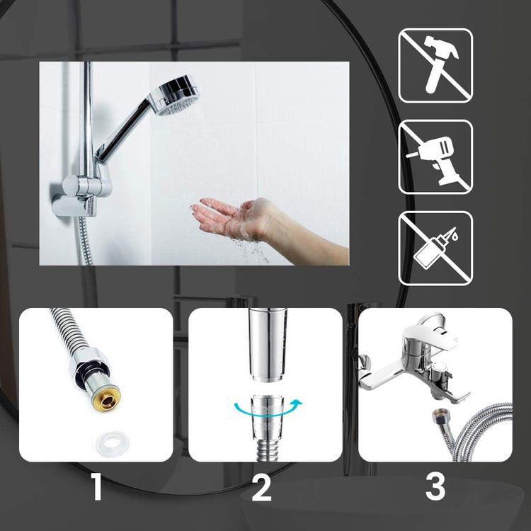 Porte Serviettes Salle de Bains, Étagère de Rangement Pliable Montée , Espace aluminium, Porte Serviette Salle de Bain Mural (40cm，Noir) - 5