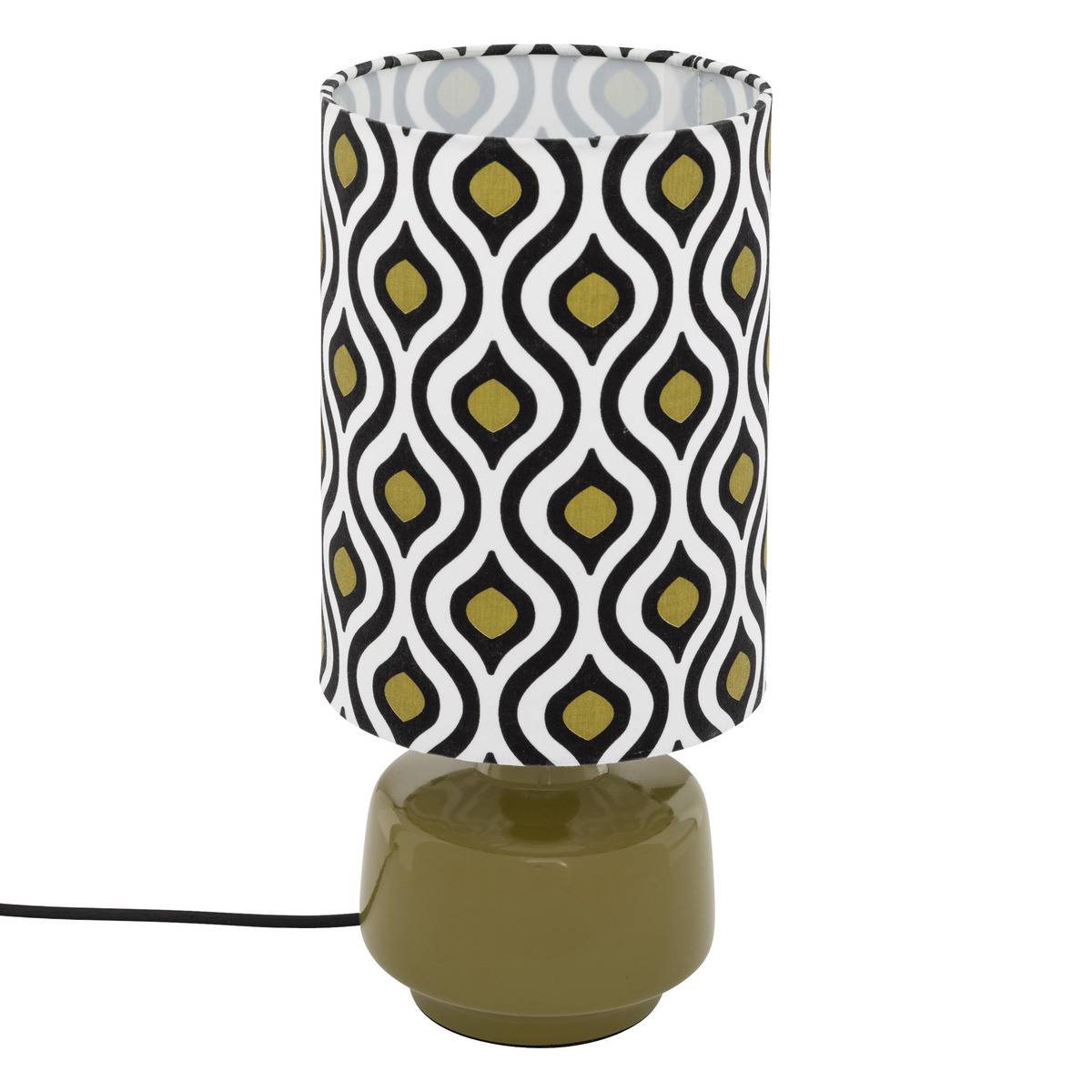 Lampe LED Batterie Atmosphera Rico - Hauteur 19,5 Cm - Vert - Ampoule Globe à Filaments - Autonomie 10 H - Design Rayé