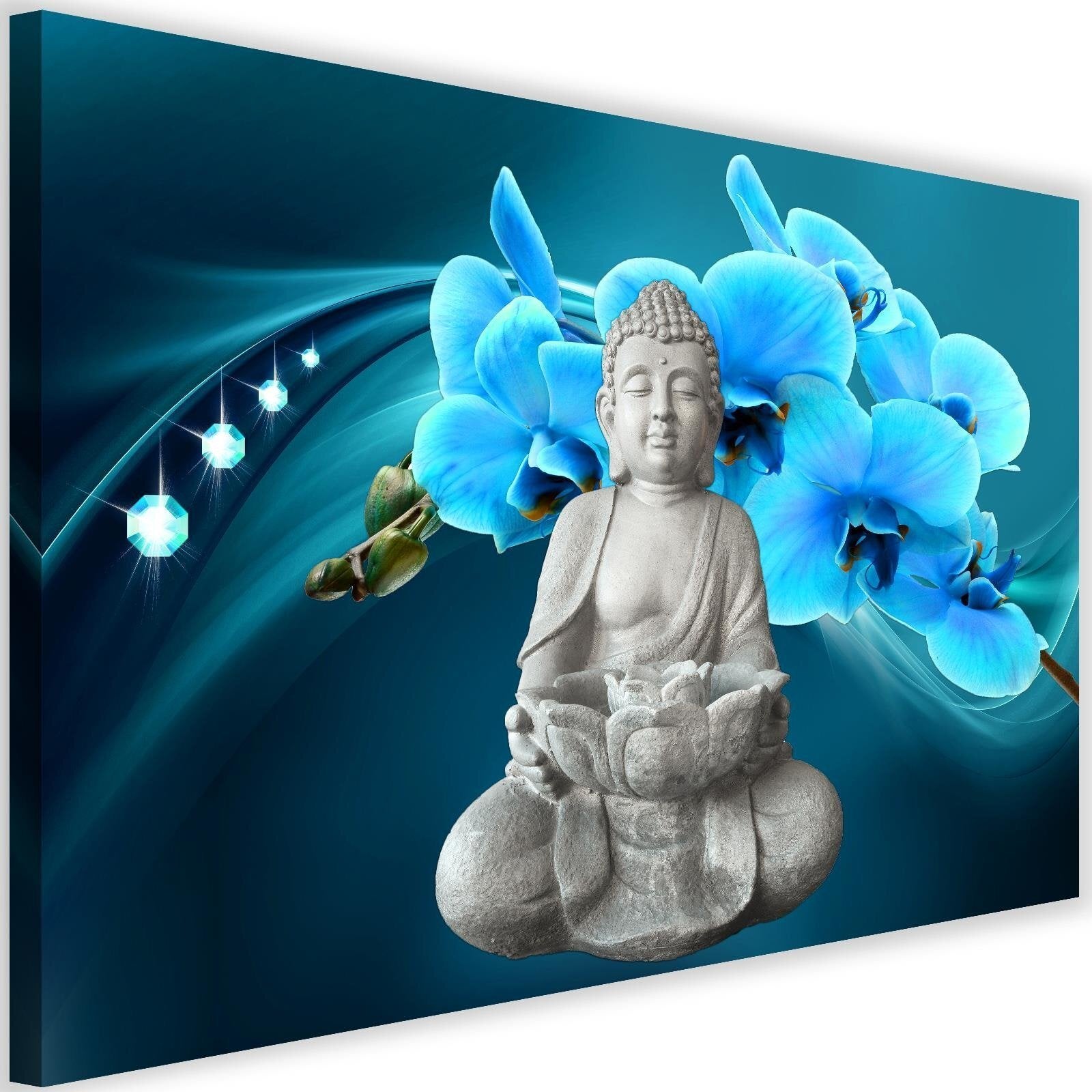 Obraz, Budda diamenty orchidea 60x40