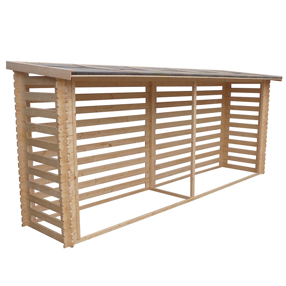 Abri à bûches -l112xL450xH199 cm/ 4m2 - Abri De Stockage Du Bois et range bûches extérieur - TIMBELA M203 - 8