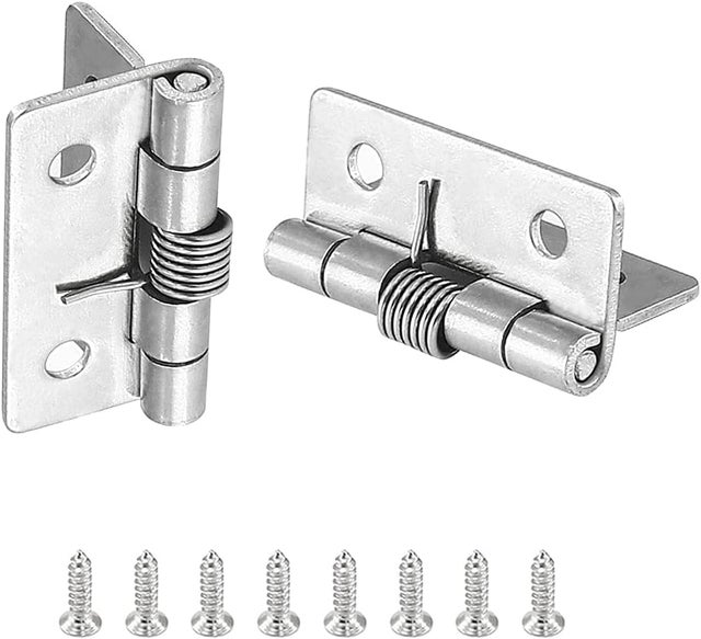 4 pièces charnières à ressort à ouverture fermeture automatique(3,8 cm), charnières de porte à ressort en acier inoxydable 304, charnières à fermeture