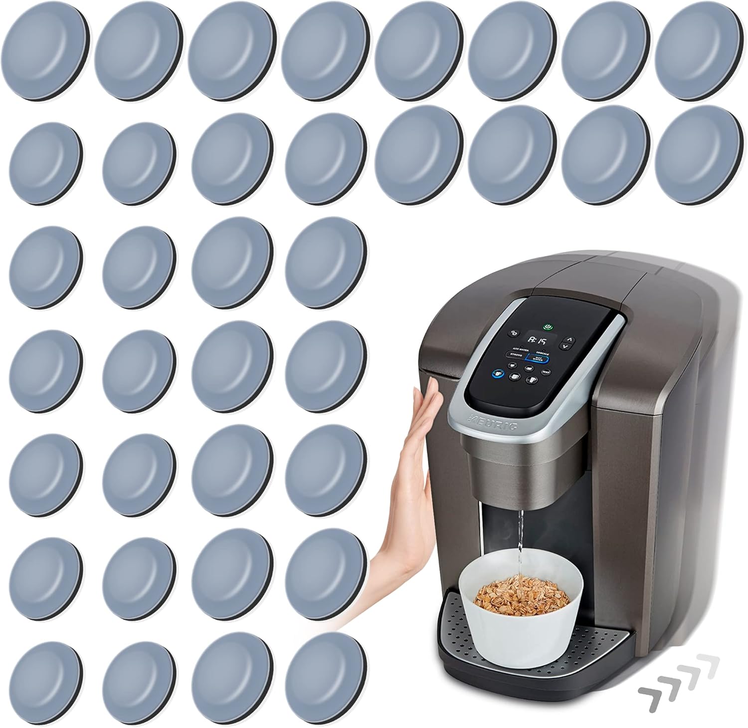 Podkładki pod sprzęty kuchenne, zestaw 36 szt. samoprzylepnych podkładek pod małe sprzęty kuchenne, 19 mm + 22 mm + 25 mm