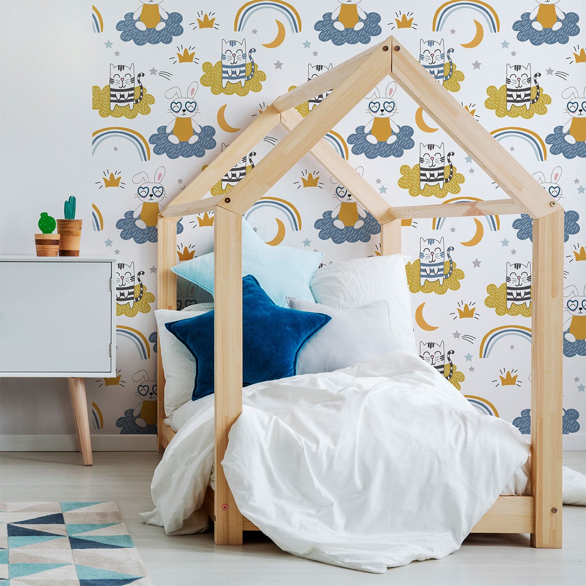 Adesivo carta da parati dei animali tra le nuvole - Sticker adesivo - adesivi murali - 60x60cm - 3